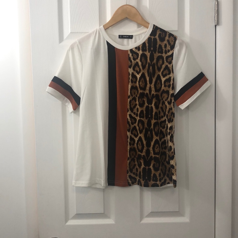 Shein Leopard Stripe T-shirt 🐆